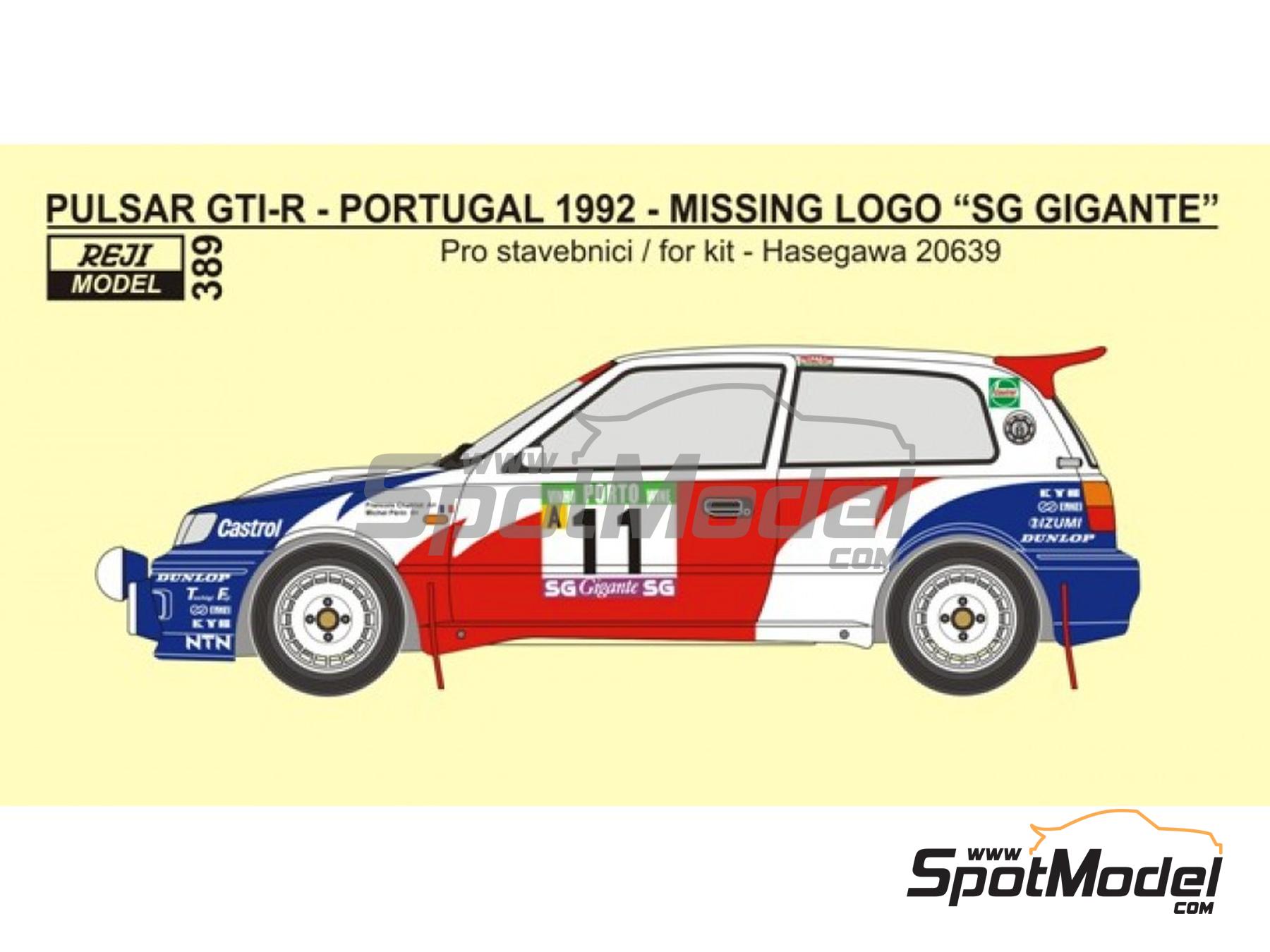 Reji Model 0389: Logotypes 1/24 scale - Nissan Sunny - Pulsar GTI